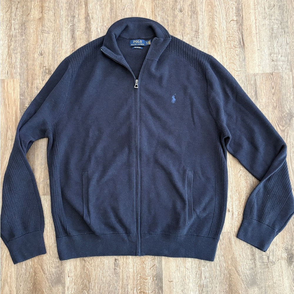 Polo by Ralph Lauren Men's Navy Full Zip Sweater XL